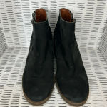 Lucky Brand  LK-Roquee Nubuck Leather Double Zipper Black Ankle Boots‎ size 9 Photo 2