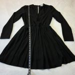 Leith Surplice V-Neck Long Sleeve Pleated Dress Size Small LBD Photo 14