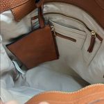 Banana Republic  Women’s Brown Leather Knit Handle Tote w/ wallet insert Bag 🔴 Photo 3