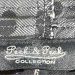 Peck & Peck awesome semi sheer black zip front jacket with white abstract design Photo 9