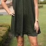 Skylar + Madison Olive Criss Cross Tassel Dress Green Photo 0