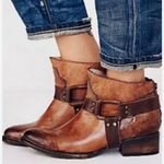 FREEBIRD by Steven  PHLOW LEATHER ANKLE BOOTIES SIZE 6 BROWN DISTRESSED LEATHER Photo 1