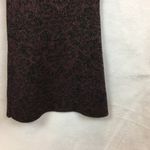 Free People  Wine & Black Knit Jacquard Flair Hem Wide Leg Pants S Photo 3