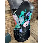 one piece swimsuit floral Vintage 1980s modesty panel Green Size 18 Photo 9