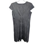 Alfani Shimmer Fit & Flare Cocktail Dress Black Gray Size 14 Knee Length Stretch Photo 7