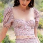 Lani the Label  Women S Ditsy Floral Cotton Boho Puff Sleeve Bustier Crop Top Photo 0