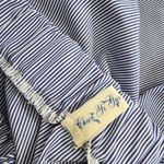 Chun Yi Gui Blue & White Striped Off the Shoulder Long Sleeve Top Size XS Photo 4