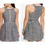 EXPRESS Women’s Sleeveless knit Black & White Striped Fit & Flare Dress 4 Photo 1