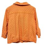 Laura Ashley  Women‎ Jacket L Orange Textured Dot Button Front 3/4 Sleeve Casual Photo 1