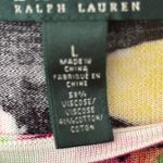 Ralph Lauren Lauren  Floral cotton blend Top Womens ‎ Large Colorful Knit Photo 2