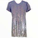 Vintage Naeem khan riazee Dress sequin New Years purple silver Small Photo 1