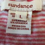 SUNDANCE Catalog Coral Mix Striped Linen Jersey Hanky Hem CALPURNIA Dress Sz L Pink Size L Photo 7