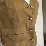 Madewell 100% Cotton Tan khaki Button-Front Vest tortoiseshell buttons 00 Photo 3