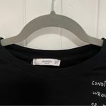 Mango  Tee w/Quote on Left Shoulder in Black Photo 5