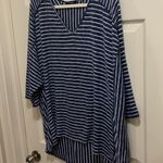 Botanique vneck shirt 3/4 length sleeves Navy and white stripes size 3X Photo 1