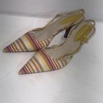 Bandolino Vintage  Striped Y2K Leather Slingback Point Toe Pumps 9M Photo 2