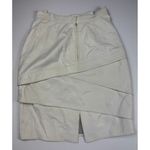 Lillie‎ Rubin White Tiered leather Skirt with Architectural Pleating size 10 Photo 4