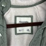 Abercrombie & Fitch Oatmeal & Olive Green Snap button up fleece teddy jacket Photo 7