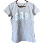 Gap 🎈 oatmeal heather scoop neck graphic tee size medium Photo 0