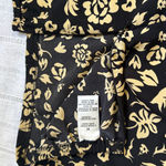 Unique Vintage Black and Cream Floral A-Line Skirt Photo 7