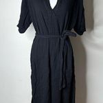 Velvet by Graham and Spencer Black Cotton Gauze Belted Dress Photo 0