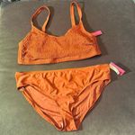 Xhilaration Women’s Plus Size Orange 2 Piece Bikini Smocked Top Size 3X NWT Photo 5