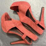Diane Von Furstenberg DVF Platform Sandals 7.5 Zia Suede Crisscross Coral Red  Photo 0