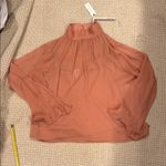 Anthropologie NEW WOMENS  Sheer Blouse in Terracotta Medium Photo 3