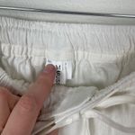 NWT Muse Fath White Cotton Flax Blend Drawstring Waist Pants M Beachy Costal Size M Photo 3