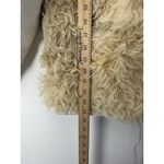 Vintage FURRocious Curly Lamb Fur Jacket Leather Sleeves Cream XS Rare Unique Photo 4