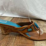 Franco Sarto Fatima 9.5 Wedge Sandal Heel Turquoise Vacation Island Summer Photo 5