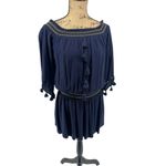 Lilly Pulitzer  Navy Blue Joelle Off Shoulder Mini‎ Short Dress Coastal Summer Photo 1