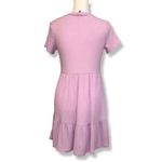 Lila Rose NWOT Pink Babydoll Ribbed Knit Dress Short Sleeve Tiered Skirt New Photo 1