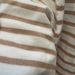 Aaeda Polo Collar Stripe Sweater Gold Metallic short sleeves Sz XL White Photo 5