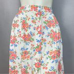 Gap Vintage 90s Skirt Floral Midi Rayon White Cottagecore Buttons Women Size 2 Photo 3