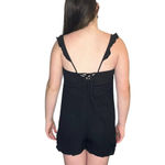 Aeropostale NEW Black Jumper Romper Shorts XS Embroidered Tie Back Jumpsuit NWT Photo 3