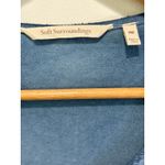 Soft Surroundings Starling Silk Floral Embroidered Midi Dress Sz PM Mallard Blue Photo 4