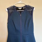 Rebecca Taylor Blue Sleeveless Quilted Zip-Front Fit & Flair Dress Size 6 Photo 1