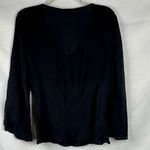 Allison Taylor  Black V-neck 100% Silk Blouse XL Photo 2