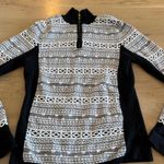 Skyr black Aztec 1/4 zip sweater black white size large Photo 0