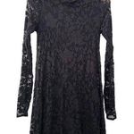 Divided Black Floral Lace Long Sleeve Dress Size XS Photo 0