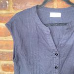 Hayes Black Short Cap Sleeve Button Down Cotton Shirt Women's LP Petite Large Size undefined Photo 1