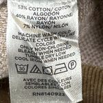 Loft  Pullover Sweater Womens XL Tan Purple Argyle Cotton Puff Sleeve Preppy Photo 6