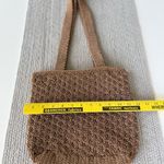 Vintage Tan Crochet Woven Shoulder Tote Bag Made in India Photo 10