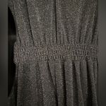 Revolve Momoni Black Silver Sparkly Dress Gathered Waist (Size 40/US 2) NWOT Photo 4