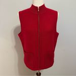 Karen Scott Vintage  100% Wool Red Zip-Up Sweater Vest Size M Photo 1