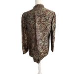 AMBER SUN Multicolor Brocade Rose Print Blazer Jacket Size Large Gold Photo 6