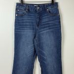 Oat New York Boot Cut Flare Jeans High Rise Women’s Size 8 or 29 Denim Raw Hem Blue Photo 1
