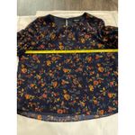 Madewell Ruffle Sleeve Climbing Vine BlueOrange Floral Blouse M Boho Cottagecore Photo 4