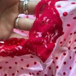 Candie's Red & Pink Polka Dot floral Lace Trim with sequins & beads Camisole tank top Photo 3